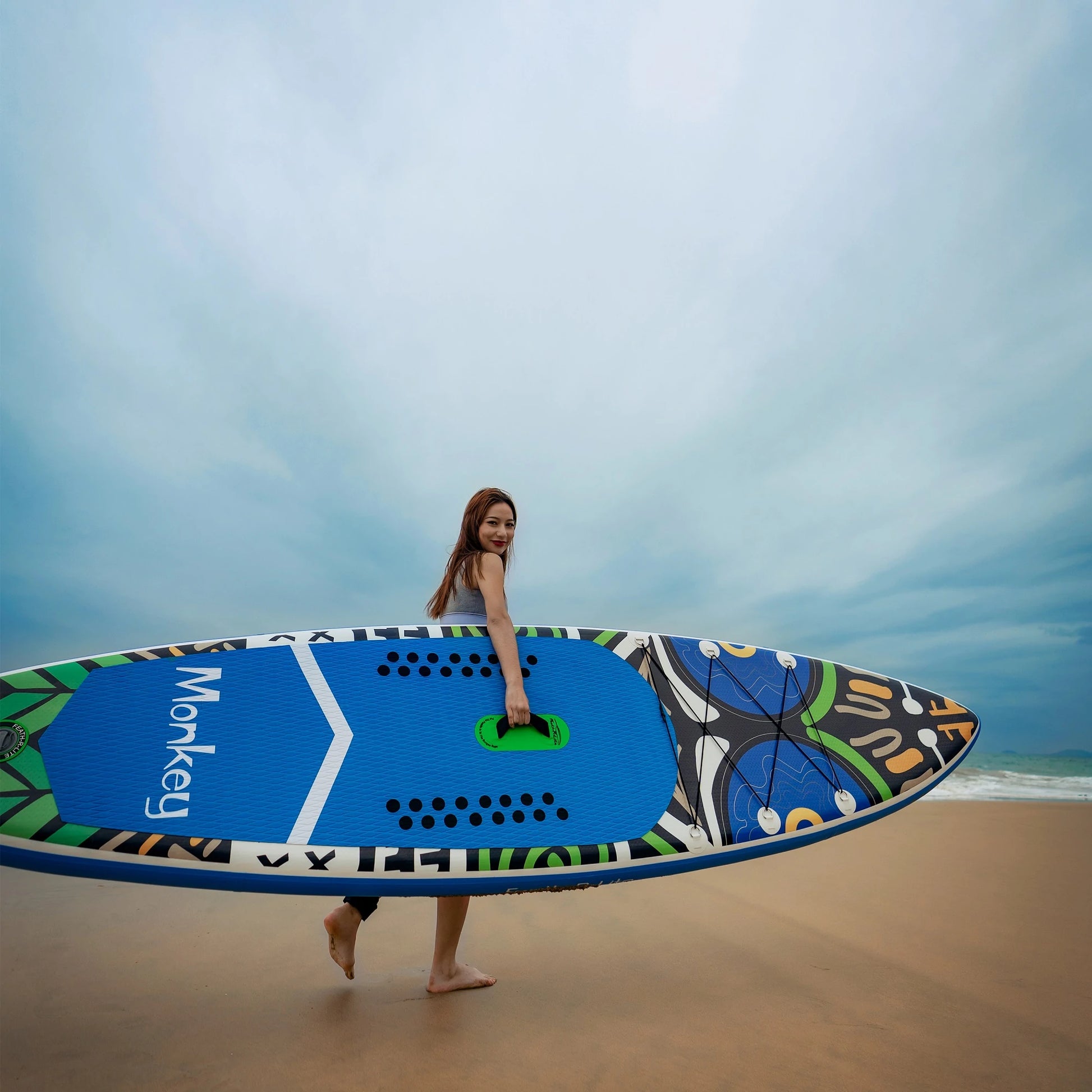 [UK Direct]  Inflatable Stand up Paddle Board Surfboard Complete Paddleboard Accessories Adjustable Paddle, Pump, ISUP Travel Backpack, Leash, Waterproof Bag, Adult Paddle Board SUPFR02A